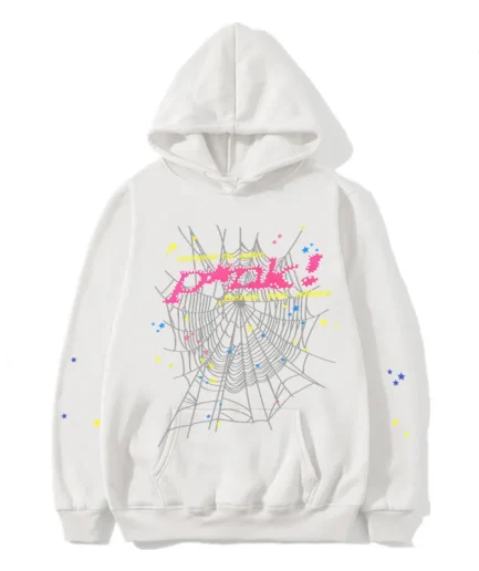 P*nk Sp5der White Hoodie