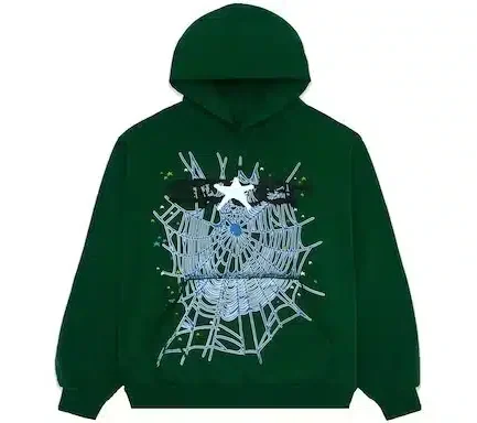 Hunter Green Sp5der Web Hoodie