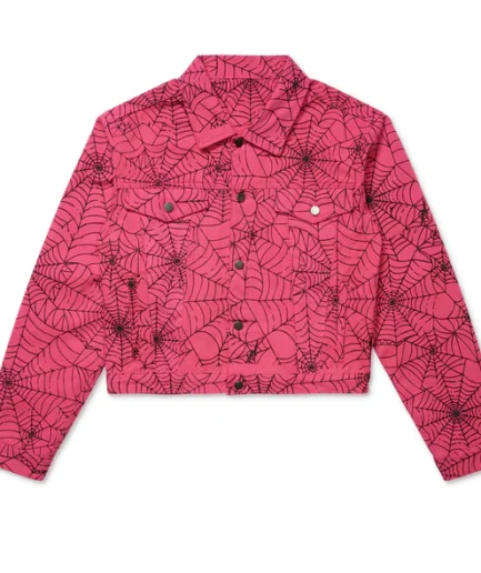 Sp5der Pink Aop Trucker Jacket