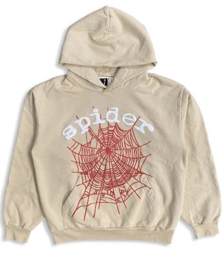 Sp5der Logo Hoodie Cream