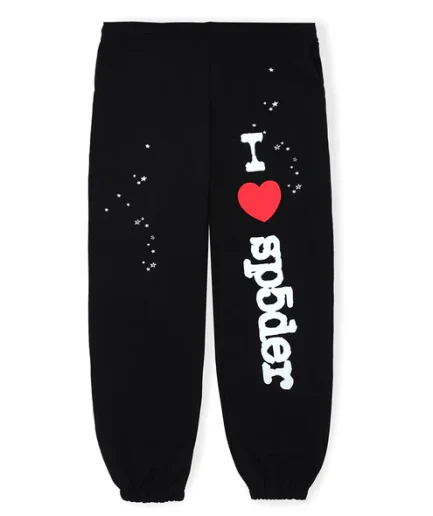 SP5DER BLACK SOUVENIR SWEATPANTS