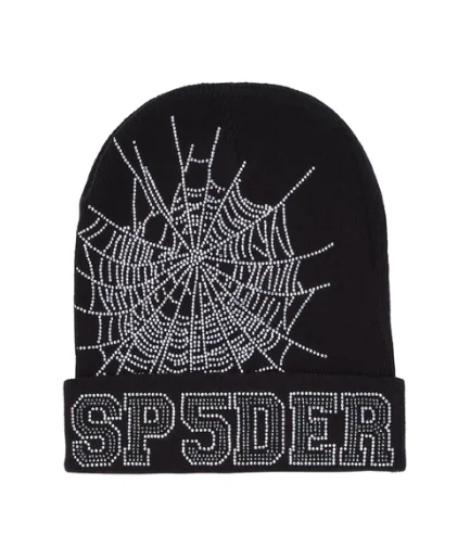 Sp5der Black Web Beanie