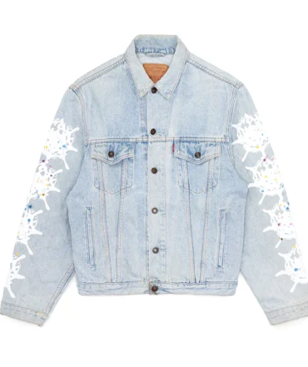 Sp5der Vintage Web Denim Trucker Jacket