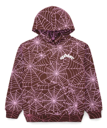 Sp5der Aop Brown Hoodie