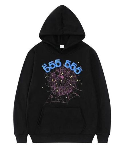 Sp5der 555555 Angel Number Men Black Hoodie