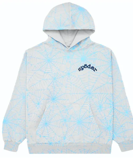 Sp5der AOP Web Hoodie Heather Light Blue