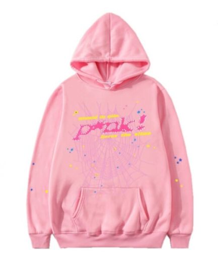 Sp5der Pink Hoodie man