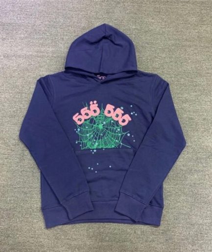 Sp5der Young Thug 555555 Angel Hoodies Blue