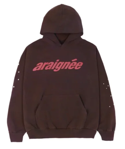 Spider Araignee Hooded Sweatshirt Brown