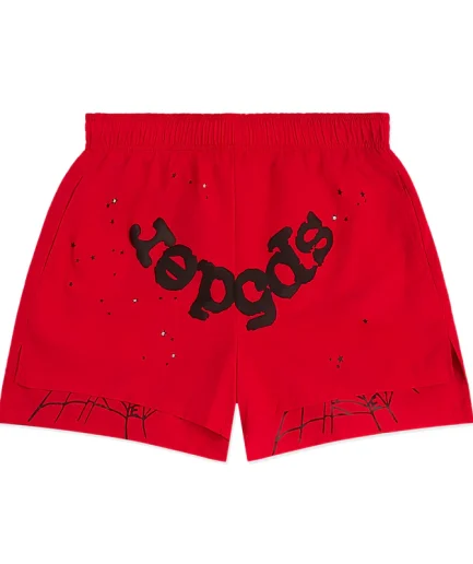 Sp5der OG WEB DOUBLE LAYER Red SHORT